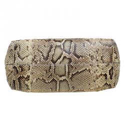 Pre Owned Dolce and Gabbana Yellow Python Medium Miss Sicily Top Handle Bag