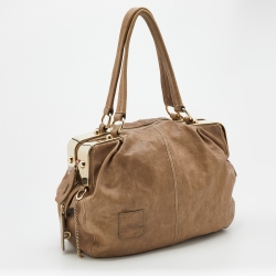 Pre Owned D&G Beige Leather Karen Shoulder Bag