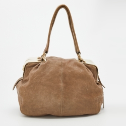 Pre Owned D&G Beige Leather Karen Shoulder Bag