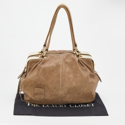 Pre Owned D&G Beige Leather Karen Shoulder Bag