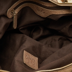 Pre Owned D&G Beige Leather Karen Shoulder Bag