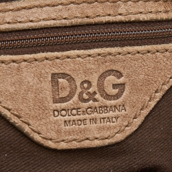 Pre Owned D&G Beige Leather Karen Shoulder Bag