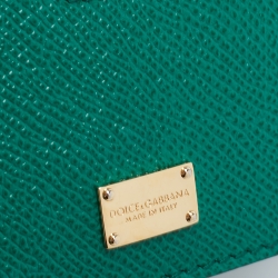 Pre Owned Dolce & Gabbana Green Leather Medium Miss Sicily Top Handle Bag