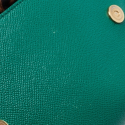 Pre Owned Dolce & Gabbana Green Leather Medium Miss Sicily Top Handle Bag