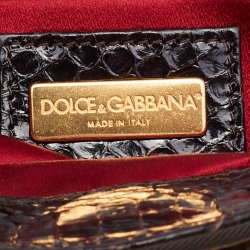 Pre Owned Dolce & Gabbana Dark Brown Leopard Print Fabric Baguette