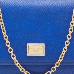 Dolce & Gabbana Blue Leather Miss Sicily Von Wallet on Chain