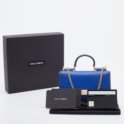 Dolce & Gabbana Blue Leather Miss Sicily Von Wallet on Chain