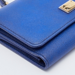 Dolce & Gabbana Blue Leather Miss Sicily Von Wallet on Chain