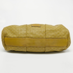 Pre Owned Dolce & Gabbana Green Woven Leather Miss Lexington Hobo