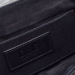 Pre Owned D&G Black Calf Hair and Leather Bubbles Chain Clutch