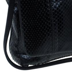 مملوكة مسبقًا حقيبة دولتشي أند غابانا جلد ثعبان سوداء بقلاب