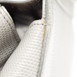 مملوكة مسبقًا Dolce & Gabbana Grey Lizard Embossed Leather Medium Miss Sicily Top Handle Bag