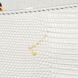 مملوكة مسبقًا Dolce & Gabbana Grey Lizard Embossed Leather Medium Miss Sicily Top Handle Bag