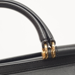 Pre Owned Dolce & Gabbana Black Leather Medium Miss Sicily 58 Top Handle Bag