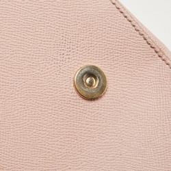 Pre Owned Dolce & Gabbana Light Pink Leather Large Miss Sicily Top Handle Bag