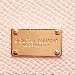 Pre Owned Dolce & Gabbana Light Pink Leather Large Miss Sicily Top Handle Bag