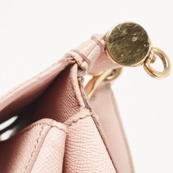Pre Owned Dolce & Gabbana Light Pink Leather Large Miss Sicily Top Handle Bag