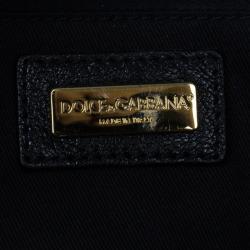 مملوكة مسبقًا حقيبة كتف دولتشي آند غابانا دنيم مطبع فهد أزرق ميس مارتيني 