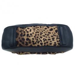 مملوكة مسبقًا Dolce And Gabanna Black Trim Leopard Print Medium Satchel