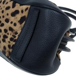 مملوكة مسبقًا Dolce And Gabanna Black Trim Leopard Print Medium Satchel