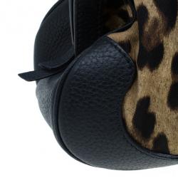 مملوكة مسبقًا Dolce And Gabanna Black Trim Leopard Print Medium Satchel
