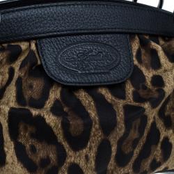 مملوكة مسبقًا Dolce And Gabanna Black Trim Leopard Print Medium Satchel
