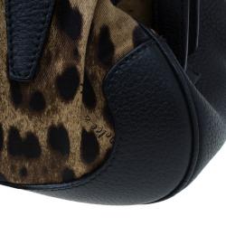 مملوكة مسبقًا Dolce And Gabanna Black Trim Leopard Print Medium Satchel