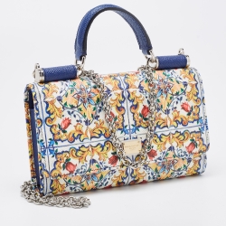 مملوكة مسبقًا Dolce & Gabbana Multicolor Leather Miss Sicily Von Wallet on Chain