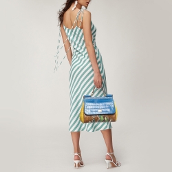 Pre Owned Dolce & Gabbana Multicolor Leather, Croc and Python Medium Miss Sicily Top Handle Bag