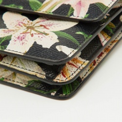 مملوكة مسبقًا Dolce & Gabbana Multicolor Floral Print Leather Flap Chain Crossbody Bag