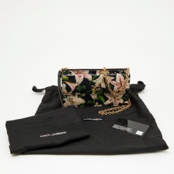 مملوكة مسبقًا Dolce & Gabbana Multicolor Floral Print Leather Flap Chain Crossbody Bag
