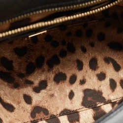 Pre Owned Dolce & Gabbana Black Leather Medium Miss Sicily Top Handle Bag