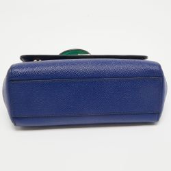 مملوكة مسبقًا Dolce & Gabbana Blue Leather Small Miss Sicily Top Handle Bag