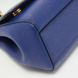 مملوكة مسبقًا Dolce & Gabbana Blue Leather Small Miss Sicily Top Handle Bag