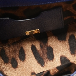 مملوكة مسبقًا Dolce & Gabbana Blue Leather Small Miss Sicily Top Handle Bag