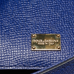مملوكة مسبقًا Dolce & Gabbana Blue Leather Small Miss Sicily Top Handle Bag