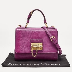 Pre Owned Dolce & Gabbana Pink Lizard Embossed Leather Small Miss Monica Top Handle Bag