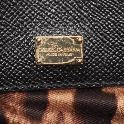 Dolce & Gabbana Black Leather Medium Miss Sicily Top Handle Bag
