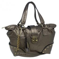 Pre Owned Dolce and Gabbana Bronze Leather Hobo