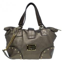 Pre Owned Dolce and Gabbana Bronze Leather Hobo