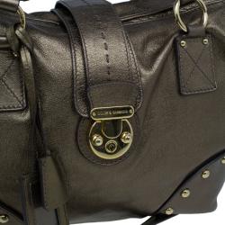 Pre Owned Dolce and Gabbana Bronze Leather Hobo