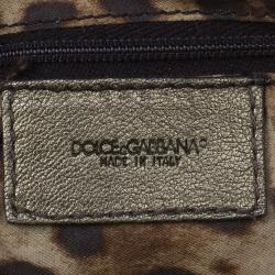 Pre Owned Dolce and Gabbana Bronze Leather Hobo