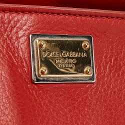 مملوكة مسبقًا Dolce & Gabbana Red Leather Miss Sicily Tote