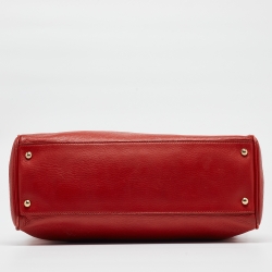 مملوكة مسبقًا Dolce & Gabbana Red Leather Miss Sicily Tote