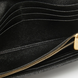 Pre Owned Dolce & Gabbana Black Lizard Embossed Leather Flap Continental Wallet