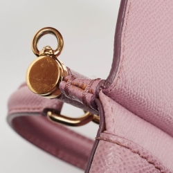 Pre Owned Dolce & Gabbana Pink Leather Small Miss Sicily Top Handle Bag