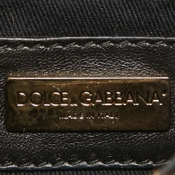 Pre Owned Dolce & Gabbana Black/Beige Leopard Print Calfhair and Leather Mini Miss Charles Bag