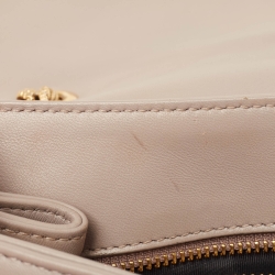 Pre Owned Dolce & Gabbana Grey Leather Large Devotion Shoulder Bag