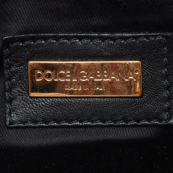 مملوكة مسبقًا Dolce & Gabbana Brown Leopard Print Pony Hair and Satin Embellished Kisslock Chain Clutch