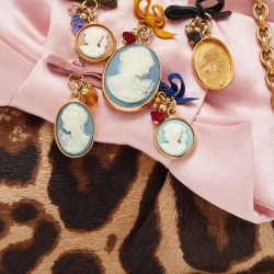 مملوكة مسبقًا Dolce & Gabbana Brown Leopard Print Pony Hair and Satin Embellished Kisslock Chain Clutch